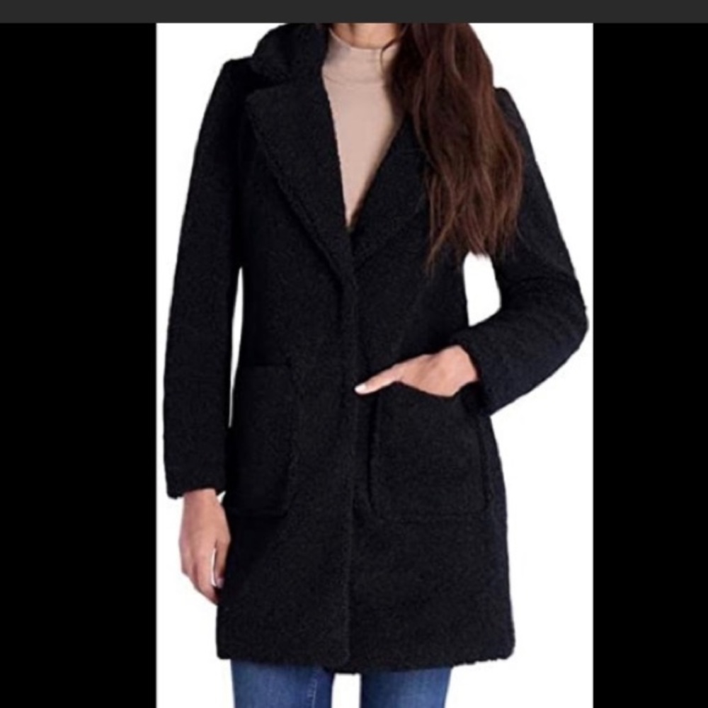 Hardly worn Great condition French connection black Teddy coat